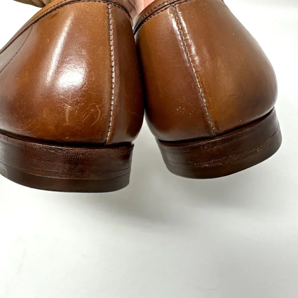 Crockett & Jones GENUINE CORDOVAN penny loafers shoes Size 9 E leather shoe Tree - Picture 10 of 15